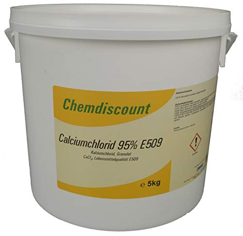 5kg Calciumchlorid CaCl2 (95-98%), wasserfrei, Lebensmittelqualität E509, versandkostenfrei!