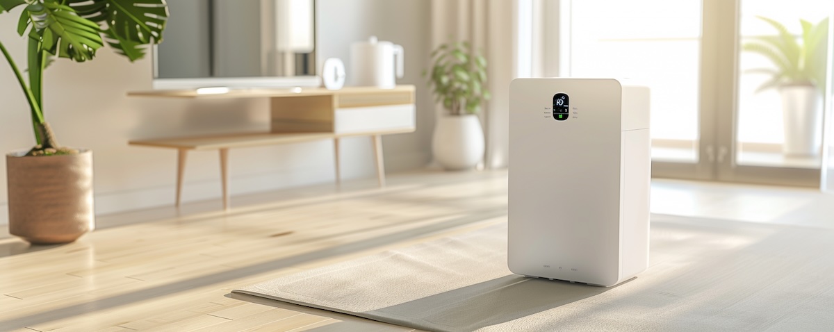Elektrischer Luftentfeuchter im Wohnraum